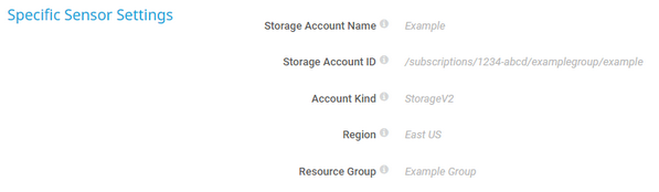 Specific Sensor Settings